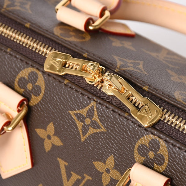 未使用 LOUIS VUITTON ルイヴィトン ハンドバッグ スピーディバンドリエール 20 M46594 レザー PVC ブラウン ゴールド金具 中古 4a003240