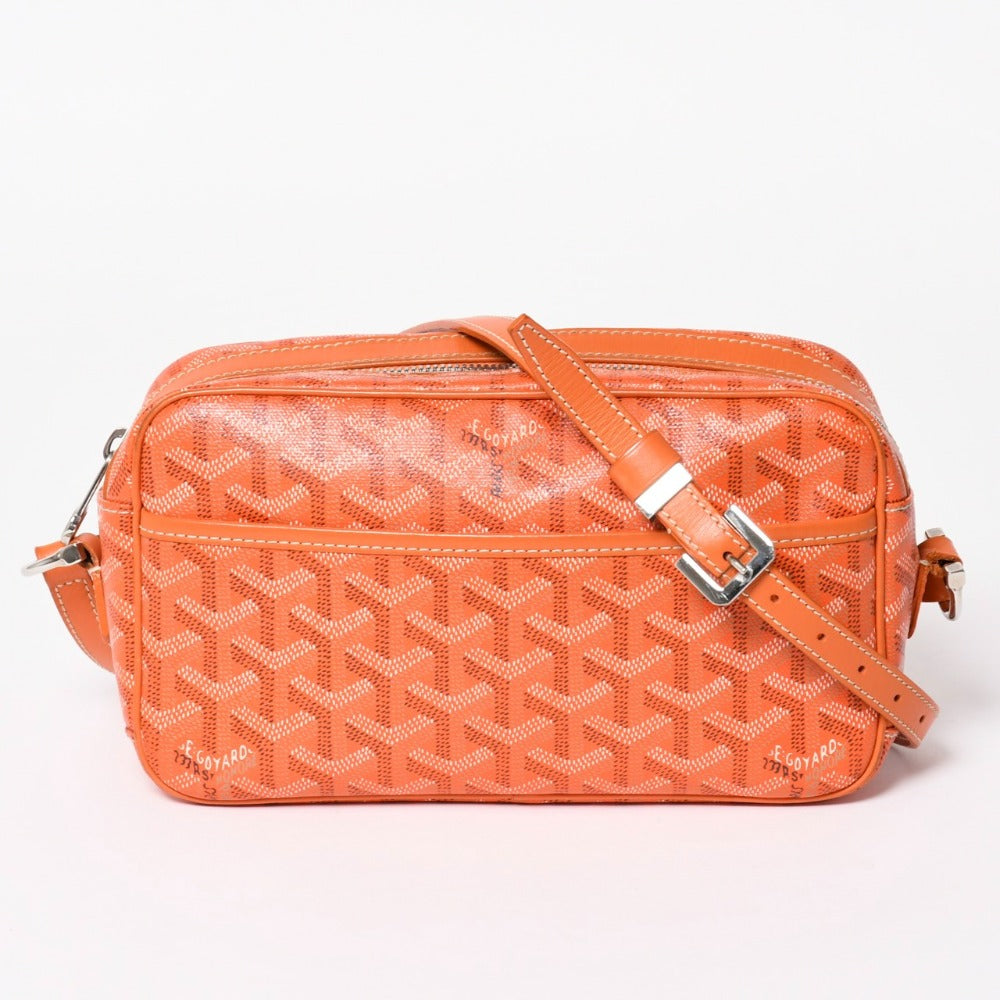 極美品 GOYARD ゴヤール カップヴェールPM ショルダーバッグ オレンジ PVC レザー シルバー金具 中古 4a003213