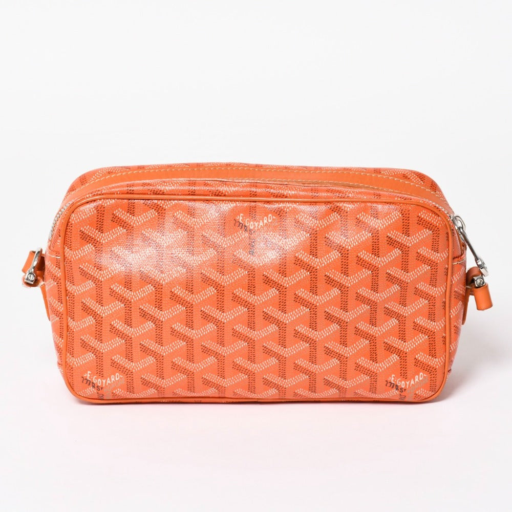 極美品 GOYARD ゴヤール カップヴェールPM ショルダーバッグ オレンジ PVC レザー シルバー金具 中古 4a003213