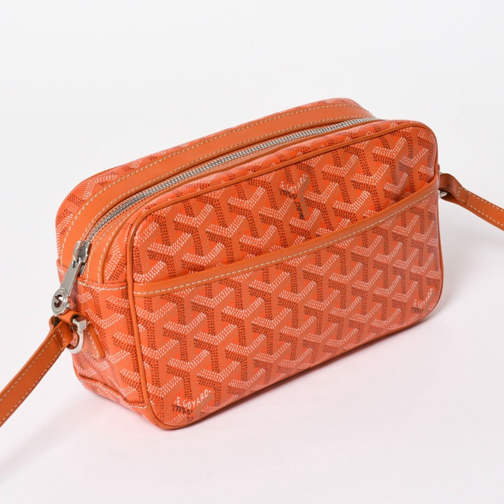 極美品 GOYARD ゴヤール カップヴェールPM ショルダーバッグ オレンジ PVC レザー シルバー金具 中古 4a003213