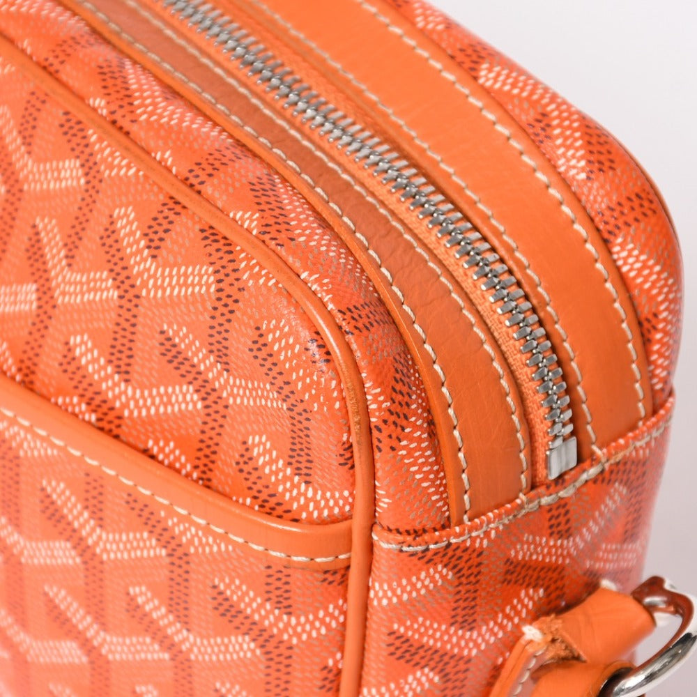 Very good condition GOYARD Cup Vert PM Shoulder Bag Orange PVC Leather Silver Hardware Used 4a003213