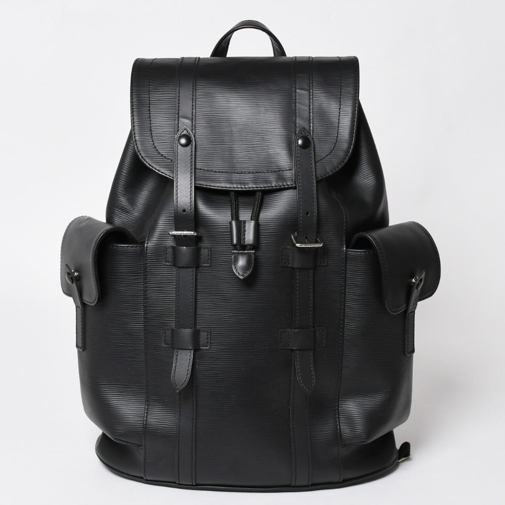 LOUIS VUITTON Christopher PM Rucksack Backpack M50158 Epi Leather Black Silver Hardware Good Condition Used 4a002456