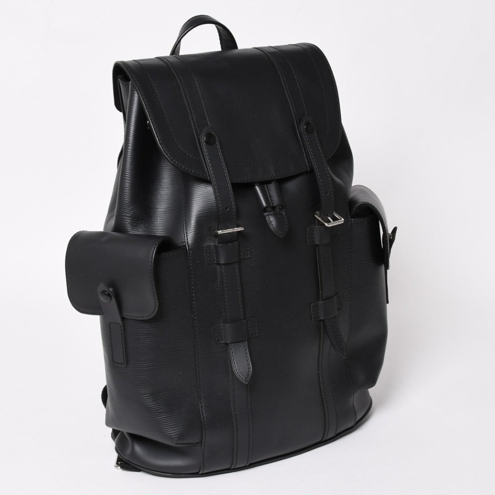 LOUIS VUITTON ルイヴィトン クリストファーPM リュック バックパック M50158 エピレザー ブラック シルバー金具 美品 中古 4a002456