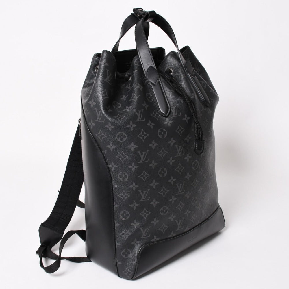 極美品 LOUIS VUITTON ルイヴィトン モノグラムエクリプス バックパック リュック エクスプローラー M40527 シルバー金具 中古 4a003209