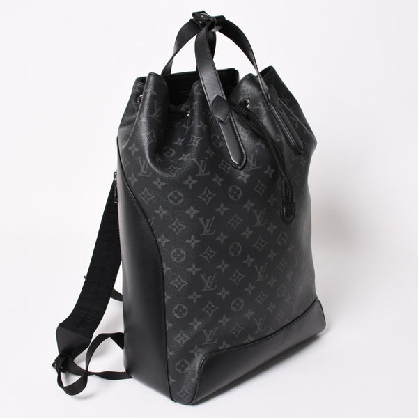 極美品 LOUIS VUITTON ルイヴィトン モノグラムエクリプス バックパック リュック エクスプローラー M40527 シルバー金具 中古 4a003209
