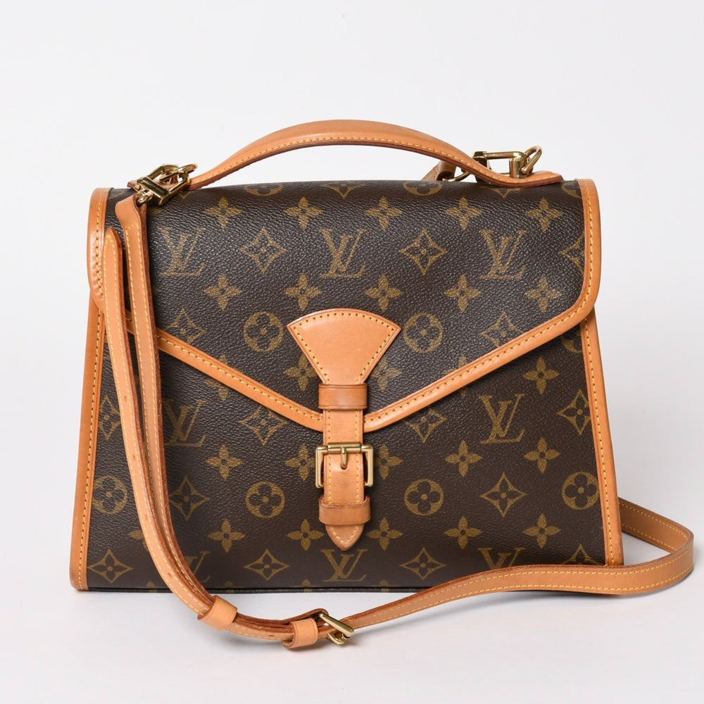 極美品 LOUIS VUITTON ルイ ヴィトン モノグラム ベルエア ハンドバッグ ショルダーバッグ M51122 モノグラムキャンバス ブラウン ゴールド金具 廃盤 中古 4a002908