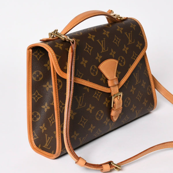 極美品 LOUIS VUITTON ルイ ヴィトン モノグラム ベルエア ハンドバッグ ショルダーバッグ M51122 モノグラムキャンバス ブラウン ゴールド金具 廃盤 中古 4a002908