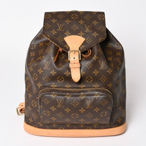 極美品 LOUIS VUITTON ルイヴィトン Monogram モノグラム モンスリ GM M51135 PVC ヌメ革 ゴールド金具 中古 4a003184