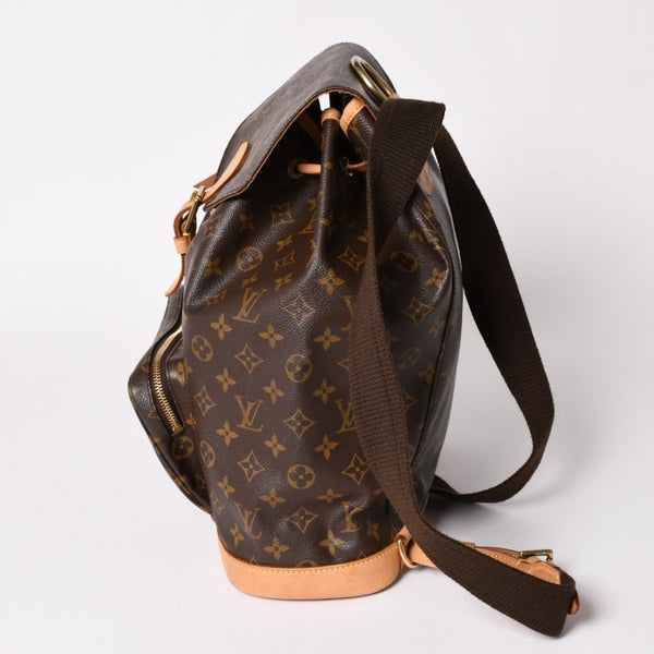 極美品 LOUIS VUITTON ルイヴィトン Monogram モノグラム モンスリ GM M51135 PVC ヌメ革 ゴールド金具 中古 4a003184
