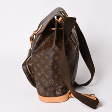 画像をギャラリービューアに読み込む, 極美品 LOUIS VUITTON ルイヴィトン Monogram モノグラム モンスリ GM M51135 PVC ヌメ革 ゴールド金具 中古 4a003184