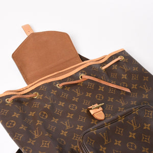 極美品 LOUIS VUITTON ルイヴィトン Monogram モノグラム モンスリ GM M51135 PVC ヌメ革 ゴールド金具 中古 4a003184