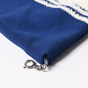 極美品 CHANEL シャネル トートバッグ パイル ラージショッピングバッグ 27番台 AS0452 ホワイト ブルー 中古 4a003092