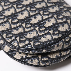 極美品 Christian Dior クリスチャンディオール サドルミニバッグ ハンドバッグ M0456CTZQ オブリーク ネイビー 中古 4a003093