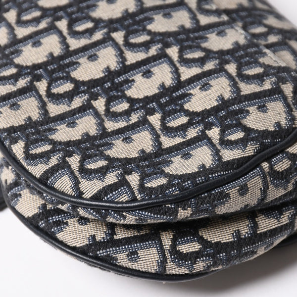 極美品 Christian Dior クリスチャンディオール サドルミニバッグ ハンドバッグ M0456CTZQ オブリーク ネイビー 中古 4a003093