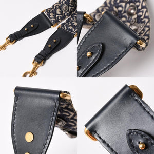 極美品 Christian Dior クリスチャンディオール サドルミニバッグ ハンドバッグ M0456CTZQ オブリーク ネイビー 中古 4a003093