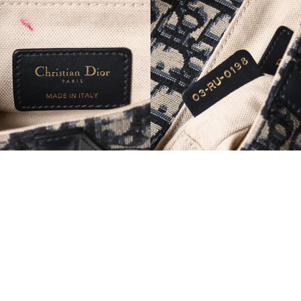 極美品 Christian Dior クリスチャンディオール サドルミニバッグ ハンドバッグ M0456CTZQ オブリーク ネイビー 中古 4a003093