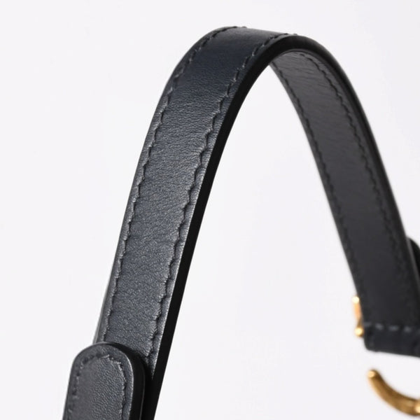 極美品 Christian Dior クリスチャンディオール サドルミニバッグ ハンドバッグ M0456CTZQ オブリーク ネイビー 中古 4a003093