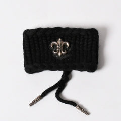 極美品 CHROME HEARTS クロムハーツ BSフレア リストバンド ホースシュー SV925 ブラック 中古 4a003336