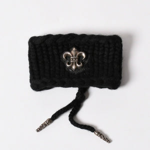 極美品 CHROME HEARTS クロムハーツ BSフレア リストバンド ホースシュー SV925 ブラック 中古 4a003336