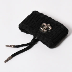 極美品 CHROME HEARTS クロムハーツ BSフレア リストバンド ホースシュー SV925 ブラック 中古 4a003336