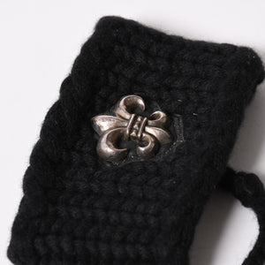 極美品 CHROME HEARTS クロムハーツ BSフレア リストバンド ホースシュー SV925 ブラック 中古 4a003336