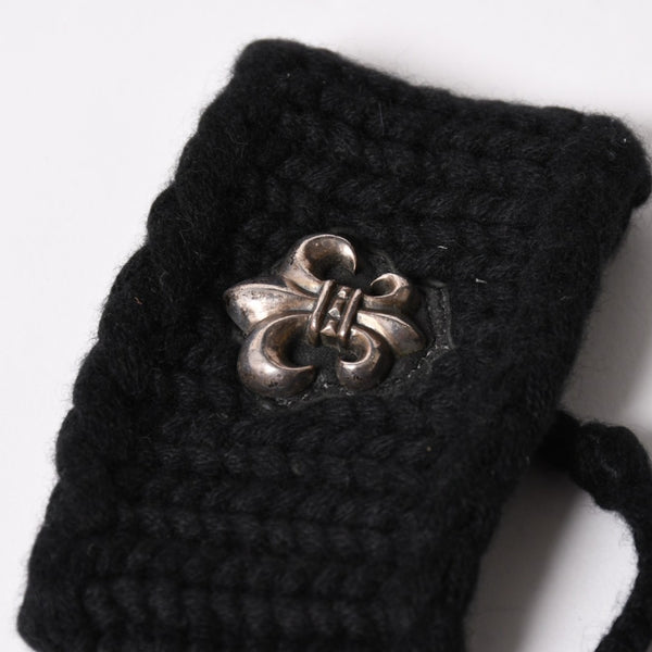 極美品 CHROME HEARTS クロムハーツ BSフレア リストバンド ホースシュー SV925 ブラック 中古 4a003336
