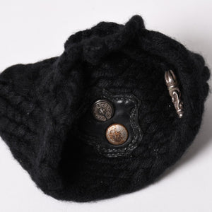 極美品 CHROME HEARTS クロムハーツ BSフレア リストバンド ホースシュー SV925 ブラック 中古 4a003336