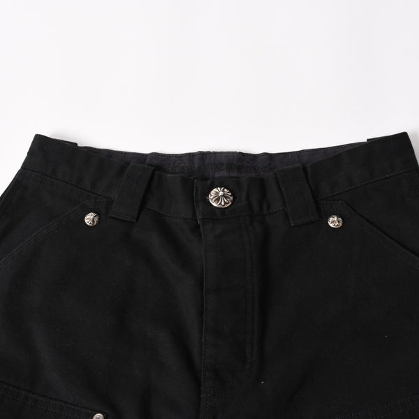 Like new CHROME HEARTS Carpenter Canvas Double Knee Pants Cross Ball CH Cross Logo Duck Canvas Double Knee Bottoms 30 Size Used 4a003308