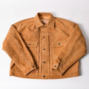 新品同様品 SAINT Mxxxxxx セントマイケル × BerBerJin ジャケット ブラウン BBJ_SUEDE SHIRT スェード ベージュ サイズL 中古 4a003107