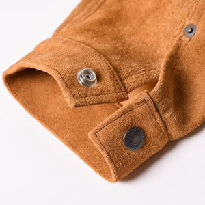 新品同様品 SAINT Mxxxxxx セントマイケル × BerBerJin ジャケット ブラウン BBJ_SUEDE SHIRT スェード ベージュ サイズL 中古 4a003107