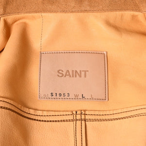 新品同様品 SAINT Mxxxxxx セントマイケル × BerBerJin ジャケット ブラウン BBJ_SUEDE SHIRT スェード ベージュ サイズL 中古 4a003107