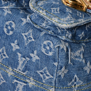 極美品 LOUISVUITTON ルイヴィトン モノグラムデニム リュック ヴェニス M46836 モノグラム デニム キャンバス ブルー ゴールド金具 中古 4a003108
