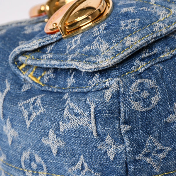 極美品 LOUISVUITTON ルイヴィトン モノグラムデニム リュック ヴェニス M46836 モノグラム デニム キャンバス ブルー ゴールド金具 中古 4a003108