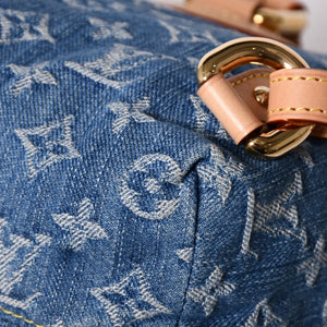 極美品 LOUISVUITTON ルイヴィトン モノグラムデニム リュック ヴェニス M46836 モノグラム デニム キャンバス ブルー ゴールド金具 中古 4a003108