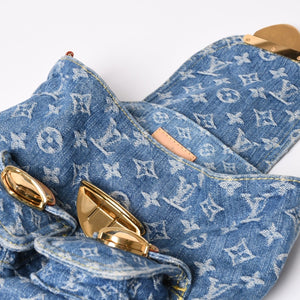 極美品 LOUISVUITTON ルイヴィトン モノグラムデニム リュック ヴェニス M46836 モノグラム デニム キャンバス ブルー ゴールド金具 中古 4a003108