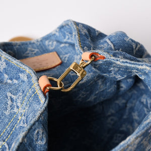 極美品 LOUISVUITTON ルイヴィトン モノグラムデニム リュック ヴェニス M46836 モノグラム デニム キャンバス ブルー ゴールド金具 中古 4a003108