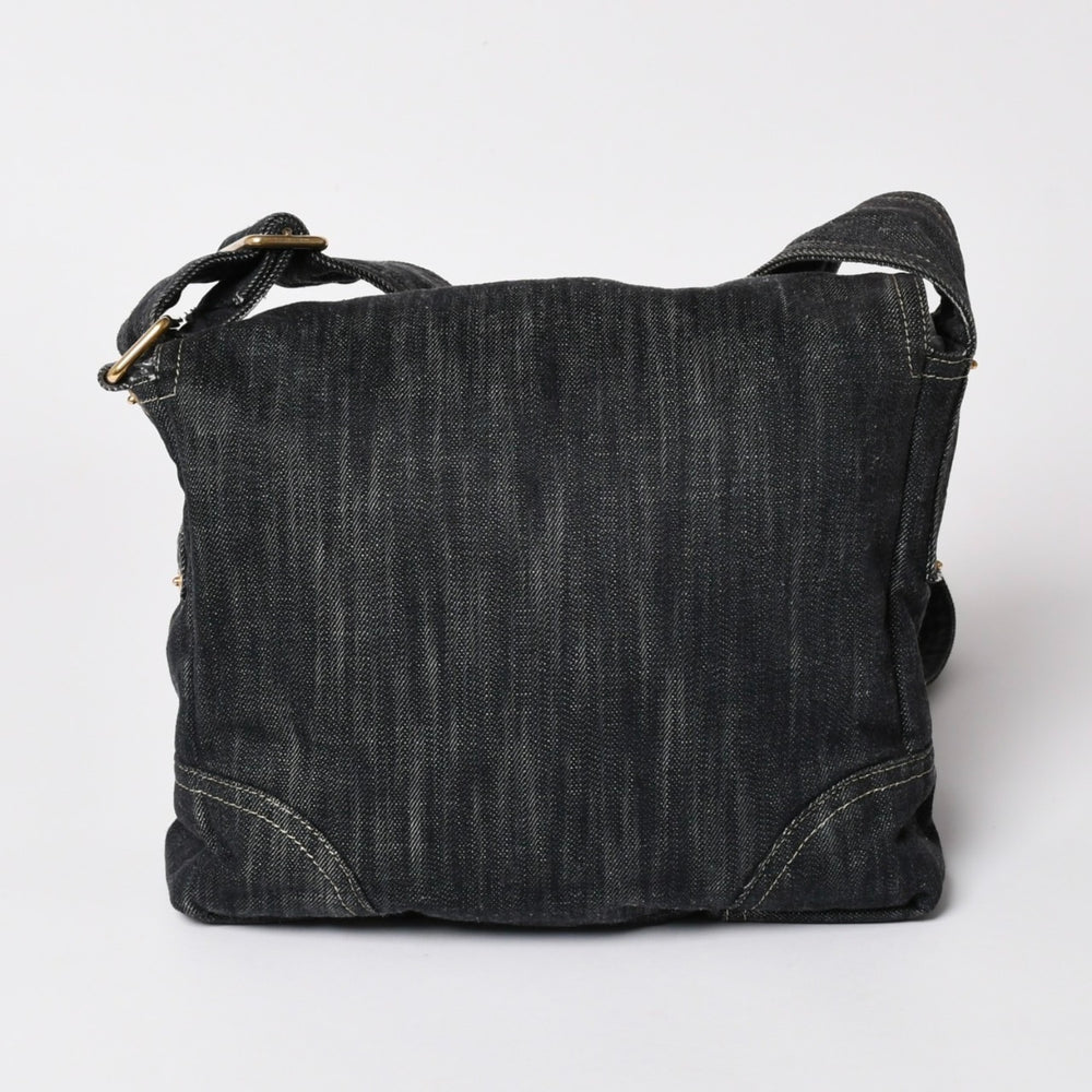 極美品 CHANEL シャネル ショルダーバッグ スパークリングデニム ココマーク ネイビー 10番台 A31987 ゴールド金具 中古 4a003073