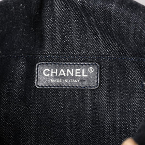 極美品 CHANEL シャネル ショルダーバッグ スパークリングデニム ココマーク ネイビー 10番台 A31987 ゴールド金具 中古 4a003073