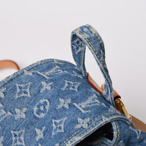 極美品 LOUISVUITTON ルイヴィトン モノグラムデニム リュック ヴェニス M46836 モノグラム デニム キャンバス ブルー ゴールド金具 中古 4a003108