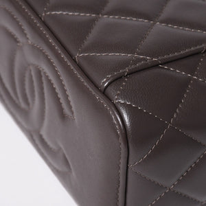 新品同様 CHANEL シャネル バニティ チェーンショルダーバッグ ランダム番台 ココマーク ラムスキン ブラウン ゴールド金具 中古 4a003091