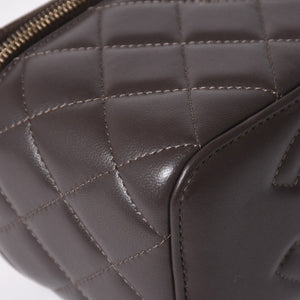 新品同様 CHANEL シャネル バニティ チェーンショルダーバッグ ランダム番台 ココマーク ラムスキン ブラウン ゴールド金具 中古 4a003091