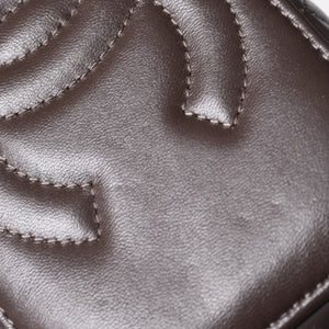 新品同様 CHANEL シャネル バニティ チェーンショルダーバッグ ランダム番台 ココマーク ラムスキン ブラウン ゴールド金具 中古 4a003091