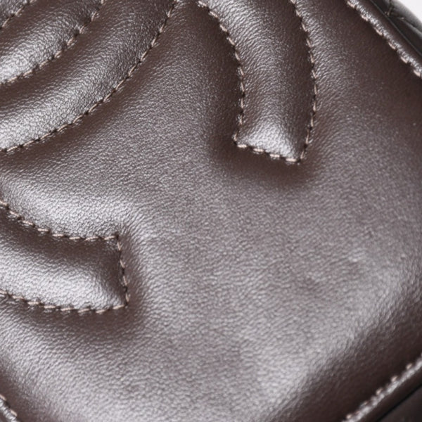 新品同様 CHANEL シャネル バニティ チェーンショルダーバッグ ランダム番台 ココマーク ラムスキン ブラウン ゴールド金具 中古 4a003091