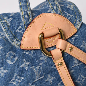 極美品 LOUISVUITTON ルイヴィトン モノグラムデニム リュック ヴェニス M46836 モノグラム デニム キャンバス ブルー ゴールド金具 中古 4a003108