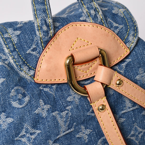 極美品 LOUISVUITTON ルイヴィトン モノグラムデニム リュック ヴェニス M46836 モノグラム デニム キャンバス ブルー ゴールド金具 中古 4a003108