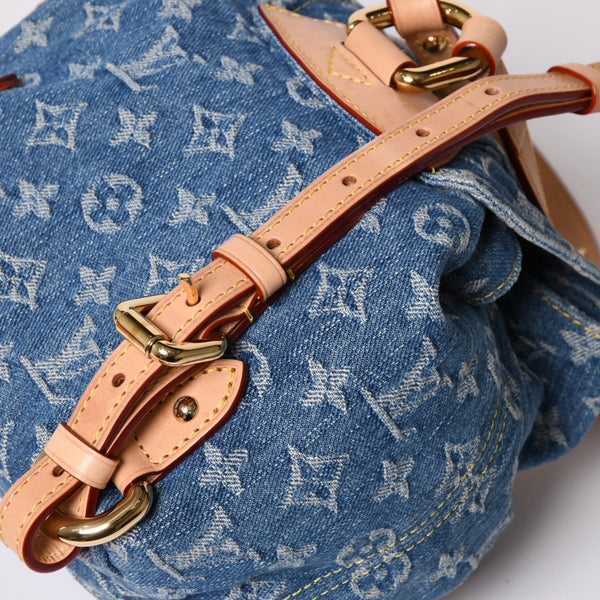 極美品 LOUISVUITTON ルイヴィトン モノグラムデニム リュック ヴェニス M46836 モノグラム デニム キャンバス ブルー ゴールド金具 中古 4a003108