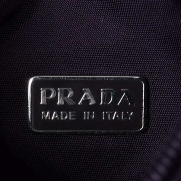 極美品 PRADA プラダ ホーボー ハンドバッグ MV515 トライアングルロゴ 三角ロゴプレート ナイロン パープル 中古 4a002853