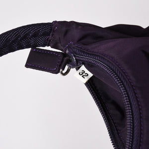 極美品 PRADA プラダ ホーボー ハンドバッグ MV515 トライアングルロゴ 三角ロゴプレート ナイロン パープル 中古 4a002853