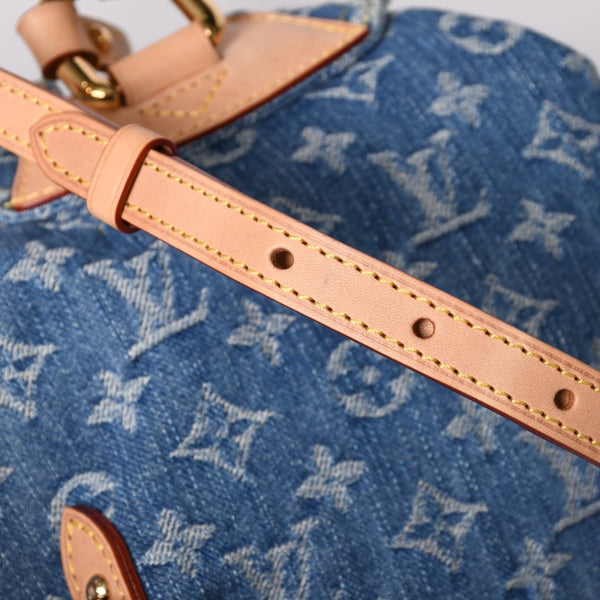 極美品 LOUISVUITTON ルイヴィトン モノグラムデニム リュック ヴェニス M46836 モノグラム デニム キャンバス ブルー ゴールド金具 中古 4a003108