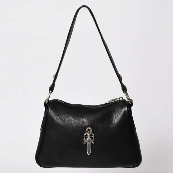 新品未使用 CHROME HEARTS クロムハーツ レザー チキンナゲット ワンショルダーバッグ ブラック シルバー金具 中古 4a003117
